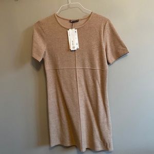 Tan tshirt dress - never worn Zara